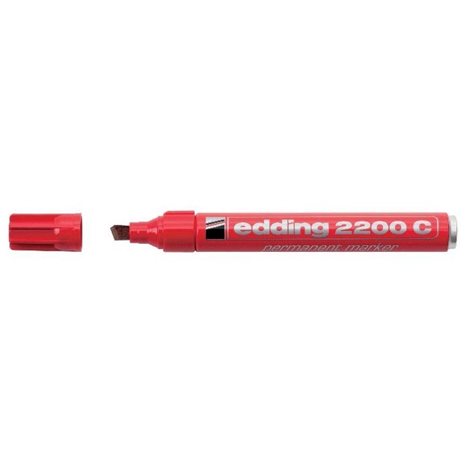 Μαρκαδόρος Edding 2200C Ανεξίτηλος Στρογγυλή Μύτη 1.5-3mm Κόκκινος