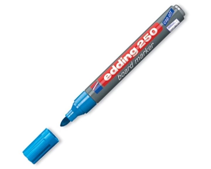 Μαρκαδόρος Edding 250 Ασπροπίνακα 1.5-3mm Επαναγεμιζόμενος Σιέλ