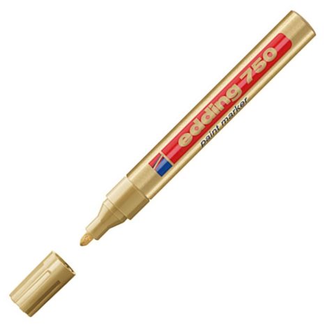 Μαρκαδόρος Edding 750 Ανεξίτηλος 2-4mm Στρογγυλή Μύτη Χρυσός