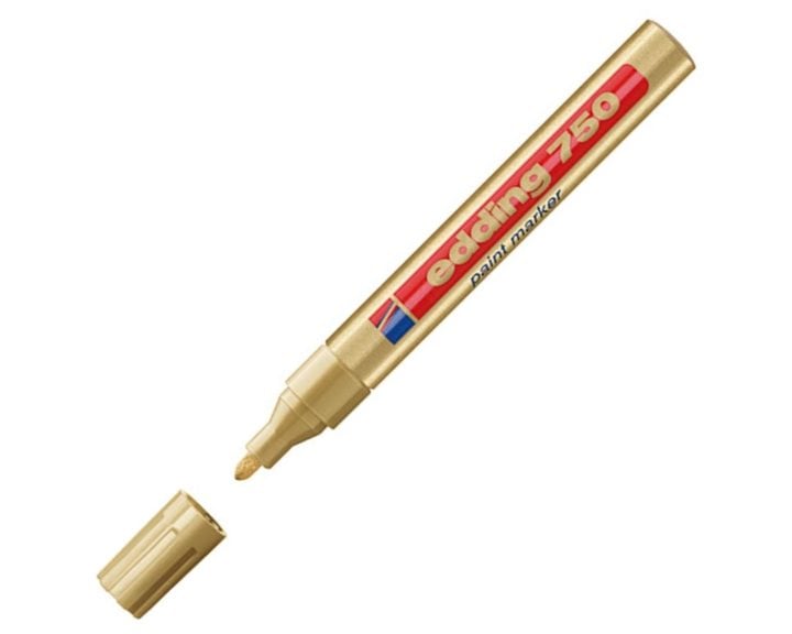 Μαρκαδόρος Edding 750 Ανεξίτηλος 2-4mm Στρογγυλή Μύτη Χρυσός