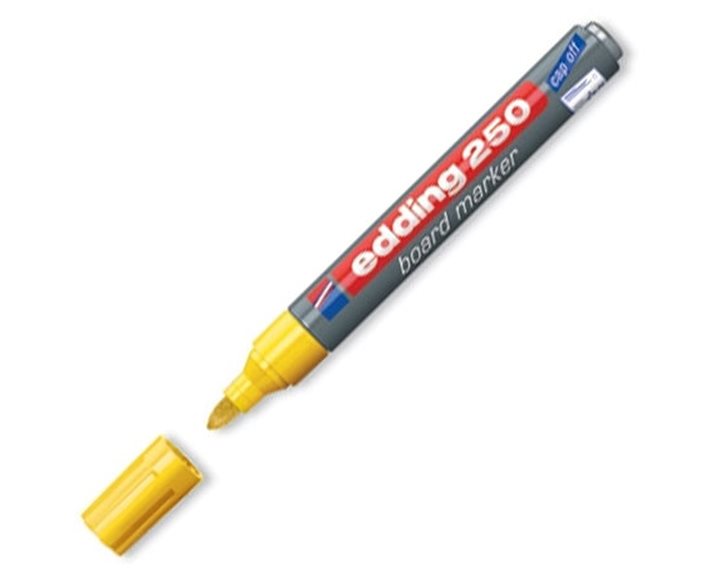 Μαρκαδόρος Edding 250 Ασπροπίνακα 1.5-3mm Επαναγεμιζόμενος Κίτρινος