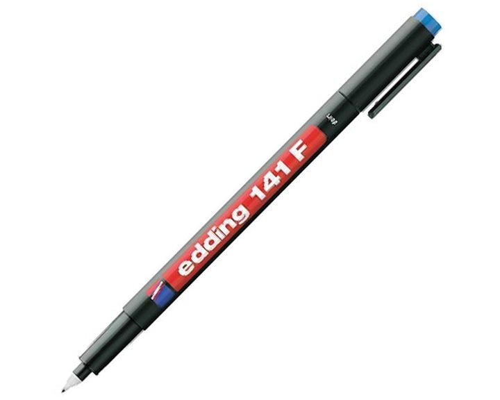 Μαρκαδόρος Edding 141F Διαφανειών Ανεξίτηλος 0.6mm Μπλέ