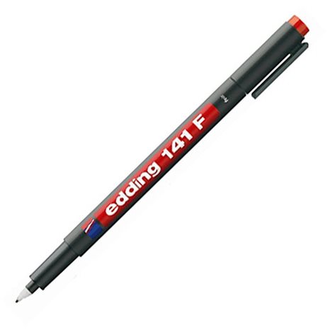 Μαρκαδόρος Edding 141F Διαφανειών Ανεξίτηλος 0.6mm Κόκκινος