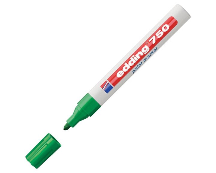 Μαρκαδόρος Edding 750 Ανεξίτηλος 2-4mm Στρογγυλή Μύτη Πράσινος