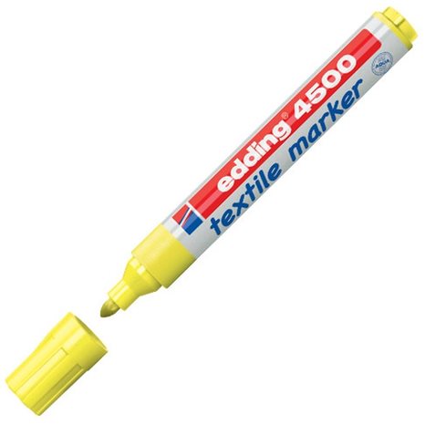 Μαρκαδόρος Edding 4500 Ανεξίτηλος για Υφασμα T-Shirt 2.0-3.0mm Κίτρινος Φωσφοριζέ