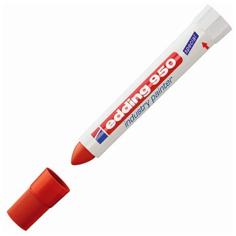 Μαρκαδόρος Edding 950 10mm Βιομηχανικής Χρήσης Στρογγυλή Μύτη Κόκκινος
