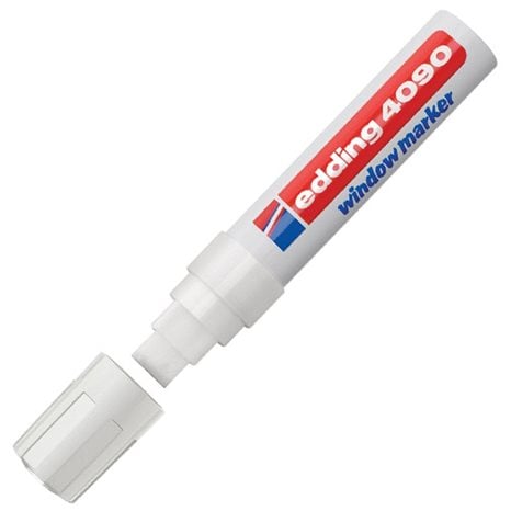 Μαρκαδόρος Edding 4090 Παραθύρων 4-15mm Τετράγωνη Μύτη 4-15mm Λευκός