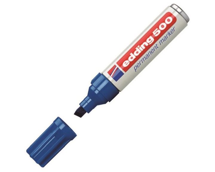 Μαρκαδόρος Edding 500 Ανεξίτηλος 2-7mm Τετράγωνη Μύτη Μπλέ