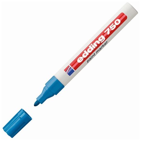 Μαρκαδόρος Edding 750 Ανεξίτηλος 2-4mm Στρογγυλή Μύτη Σιέλ