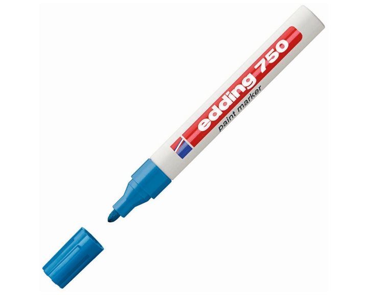 Μαρκαδόρος Edding 750 Ανεξίτηλος 2-4mm Στρογγυλή Μύτη Σιέλ
