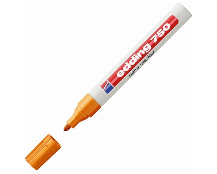 Μαρκαδόρος Edding 750 Ανεξίτηλος 2-4mm Στρογγυλή Μύτη Πορτοκαλί