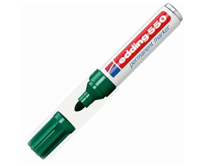 Μαρκαδόρος Edding 550 Ανεξίτηλος 3-4mm Στρογγυλή Μύτη Πράσινος