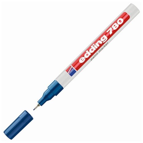 Μαρκαδόρος Edding 780 Ανεξίτηλος Στρογγυλή Μύτη 0.8mm Μπλέ