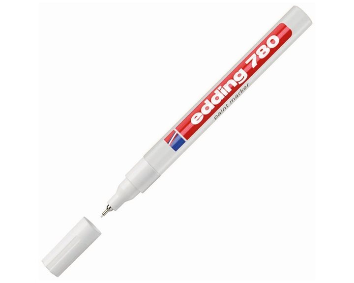 Μαρκαδόρος Edding 780 Ανεξίτηλος Στρογγυλή Μύτη 0.8mm Λευκός
