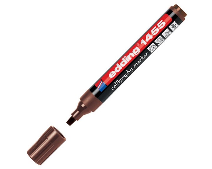 Μαρκαδόρος Edding 1455  Καλλιγραφίας 1-5mm Τετράγωνη Μύτη Καφέ