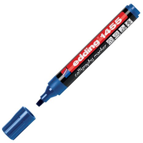 Μαρκαδόρος Edding 1455 Καλλιγραφίας 1-5mm Τετράγωνη Μύτη Μπλέ