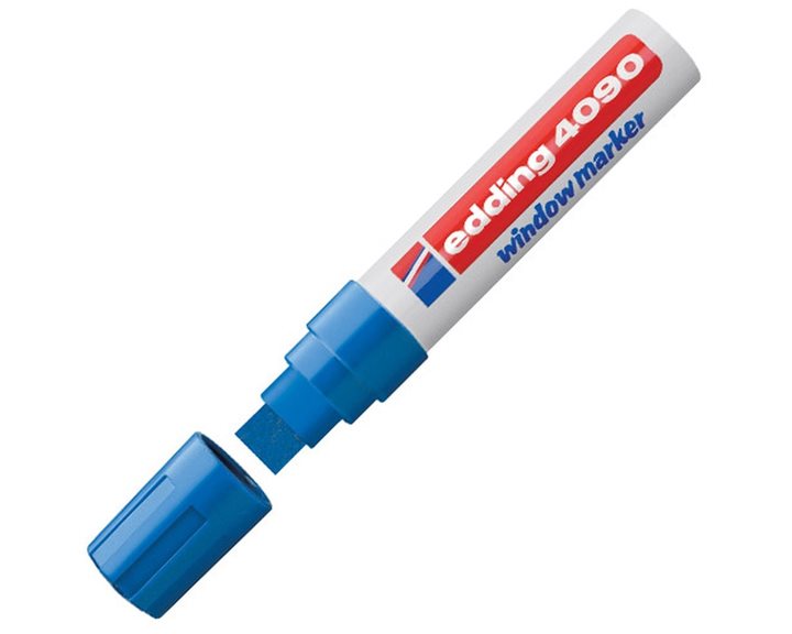 Μαρκαδόρος Edding 4090 Παραθύρων 4-15mm Τετράγωνη Μύτη 4-15mm Μπλέ