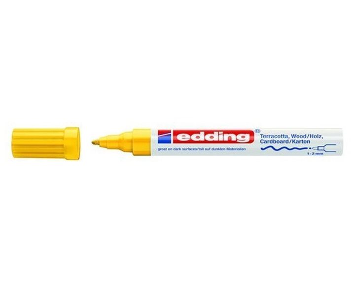 Μαρκαδόρος Edding 4040 Διακόσμησης 1-2mm Στρογγυλή Μύτη Κίτρινος