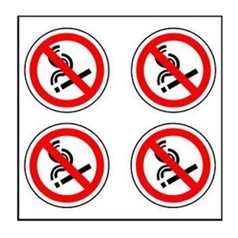 Πινακίδα Σήμανσης Infosign Αυτοκόλητο Pvc Φ5cm 4τμχ. Απαγορεύεται το Κάπνισμα