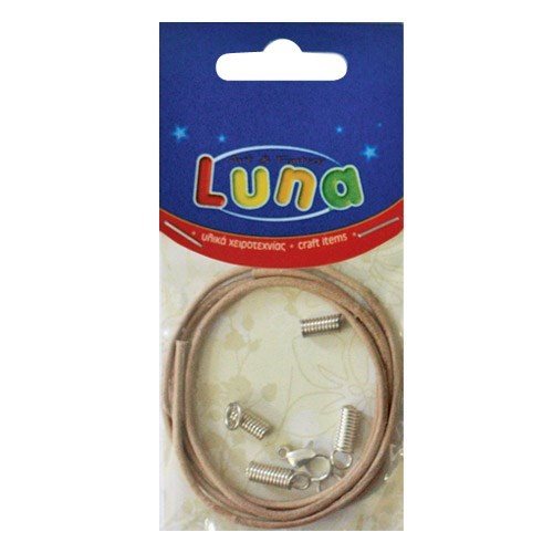 Δερμάτινο Κορδόνι Luna 2mm Με Μεταλλικό Κούμπωμα