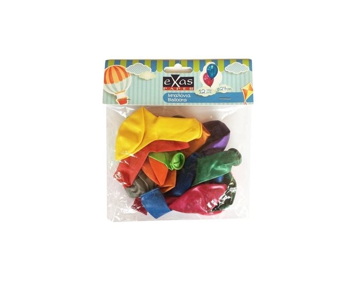 Μπαλόνια Μεταλλιζέ Assorted 27εκ. 12Τεμ.