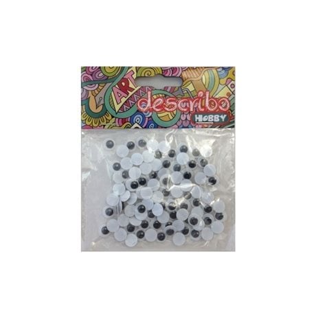 Ματάκια Describo 8mm 100τεμ. Μαύρα