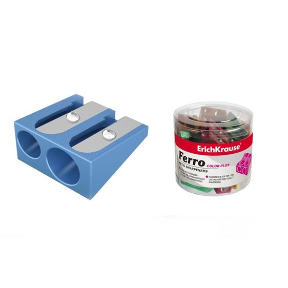 Ξύστρα Διπλή Μεταλλική Erichkrause Ferro Color Plus 38015