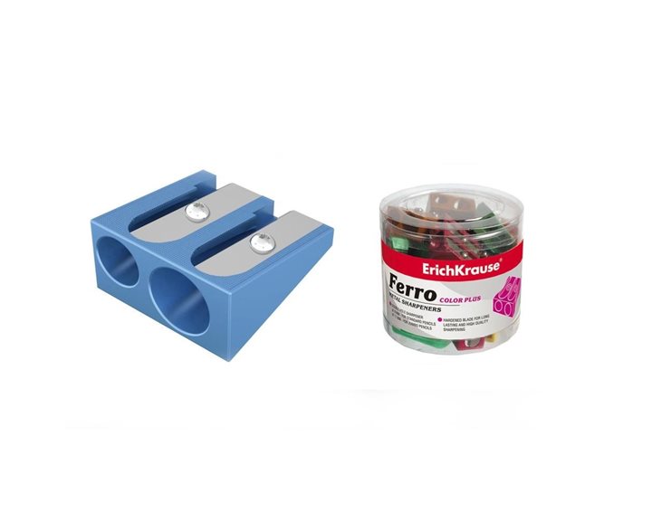Ξύστρα Διπλή Μεταλλική Erichkrause Ferro Color Plus 38015