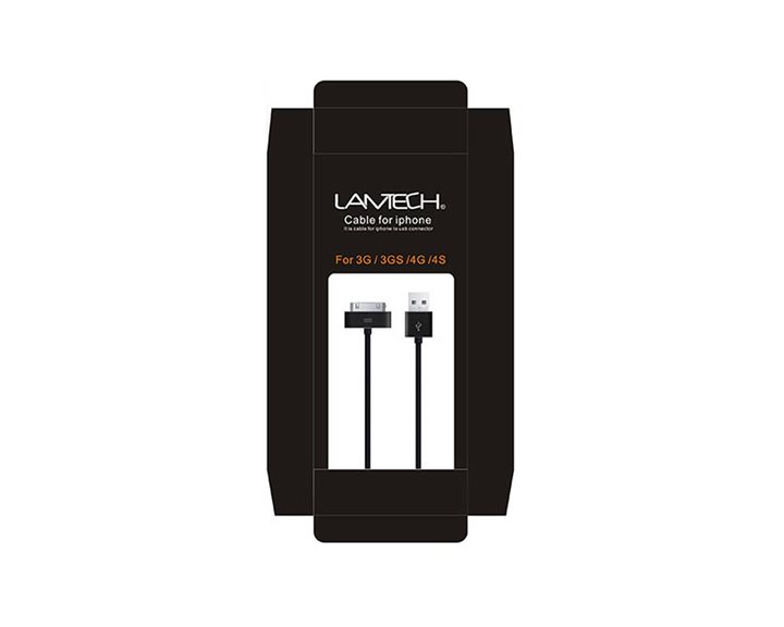 LAMTECH USB CABLE 30PIN FOR IPHONE 3G,3GS,4,4S,IPAD 1-3,IPODS 1m RETAIL PACK