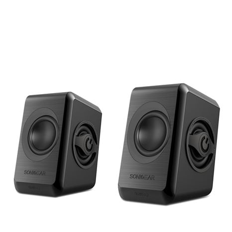 SONIC GEARS USB POWERED QUAD BASS SPEAKERS 2,0 BLACK COOL GREΥ