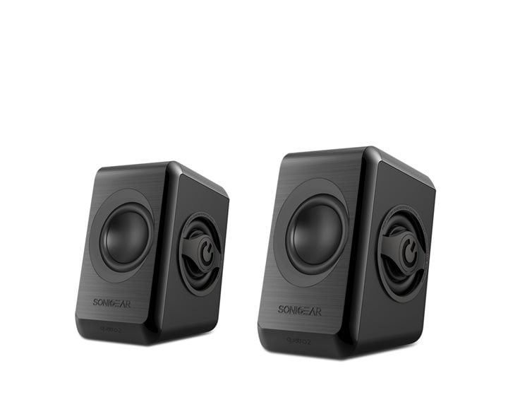 SONIC GEARS USB POWERED QUAD BASS SPEAKERS 2,0 BLACK COOL GREΥ