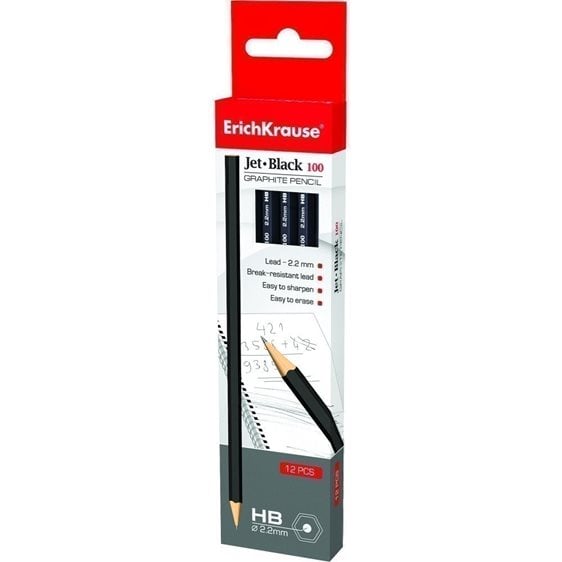 Μολύβι ErichKrause Jet Black 100 HB 2.2mm