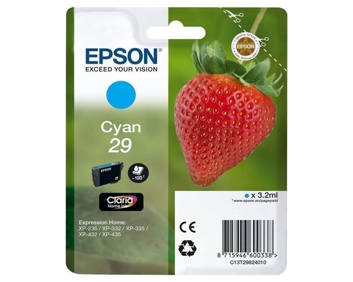 Μελάνι Epson 29 CLARIA Cyan C13T29824012