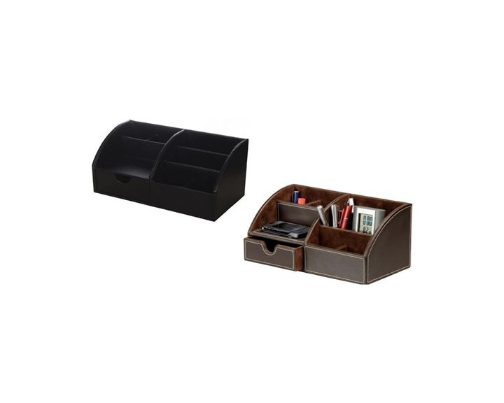 Organizer Γραφείου Osco Δέρμα Μαύρο 9185