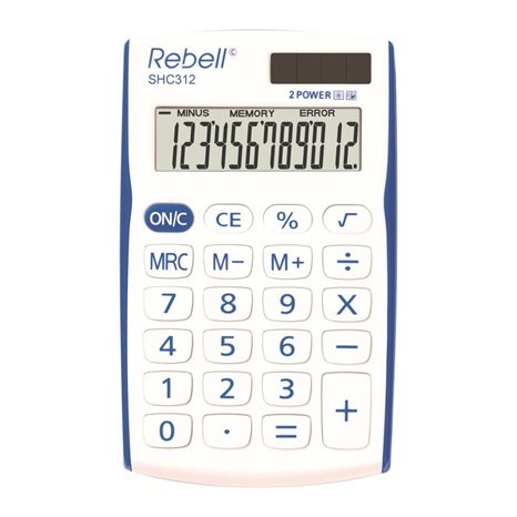 Αριθμομηχανή Rebell Χειρός 12 Ψηφίων Dual Blue
