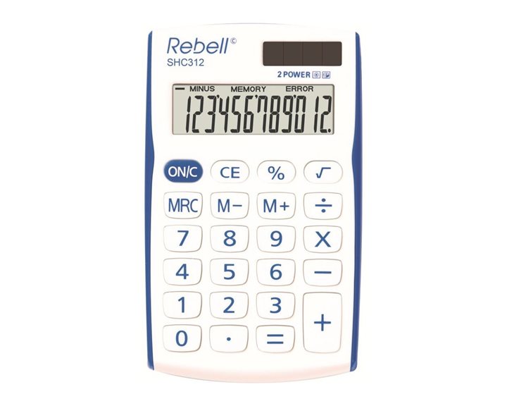 Αριθμομηχανή Rebell Χειρός 12 Ψηφίων Dual Blue