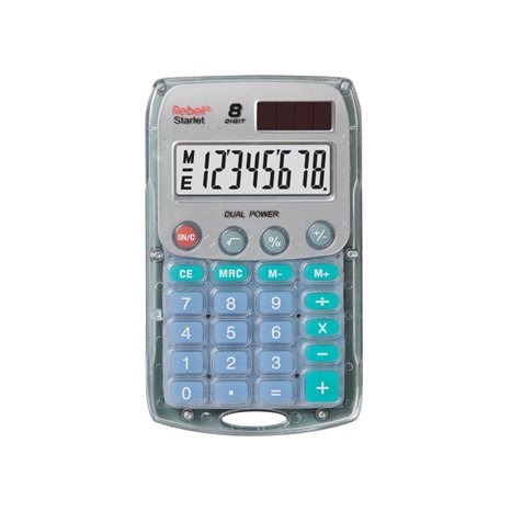 Αριθμομηχανή Rebell Starlet Χειρός 113Χ67Χ12 8 Ψηφίων Dual Διάφανη