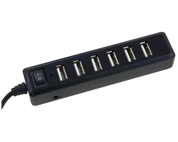 Lamtech USB Hub 7 Ports Black