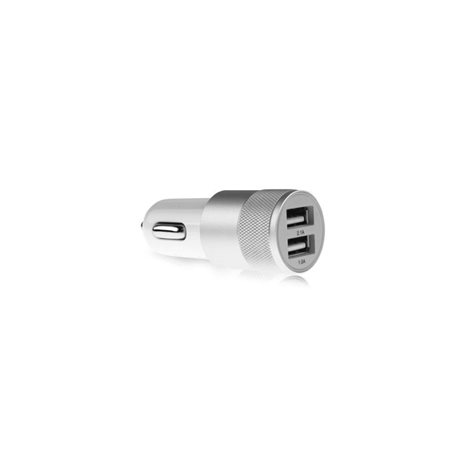 LAMTECH 2xUSB 2,4A CAR CHARGER FOR MOBILE PHONES WHITE