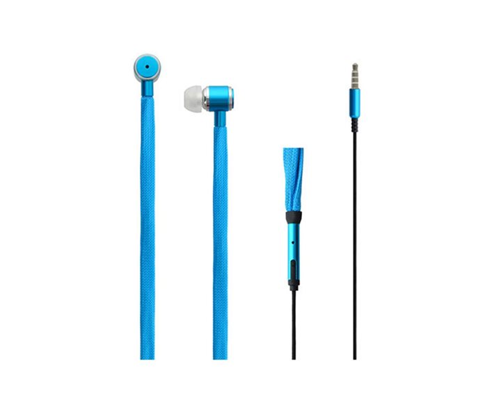 LAMTECH SHOELACE EARPHONES WITH MIC 3,5MM JACK BLUE