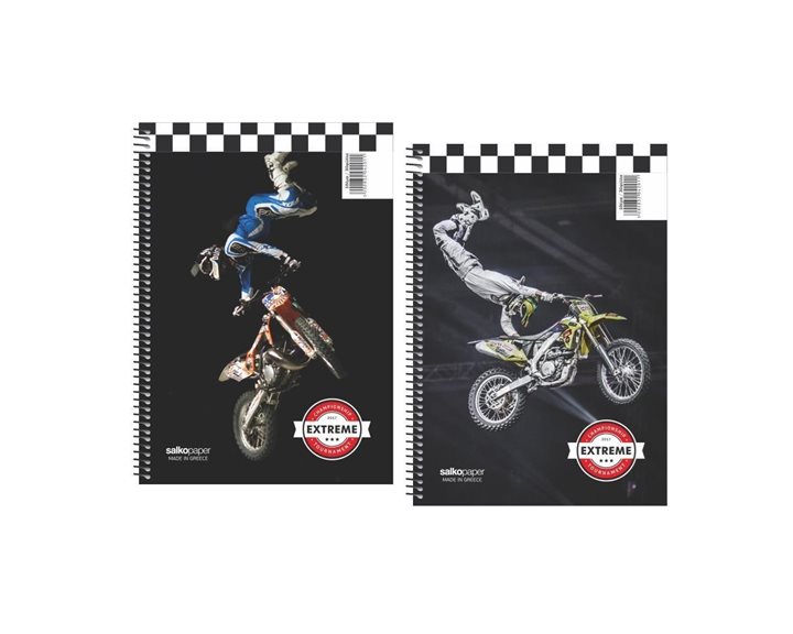 Τετράδιο Σπιράλ Salko 17x25 Colorline 4Θ. 120φ.