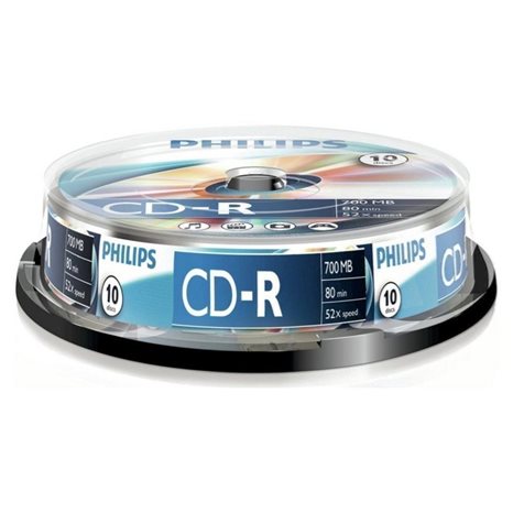 CD-R PHILIPS 80min700MB 52x ΚΟΡΙΝΑ 10τεμ.