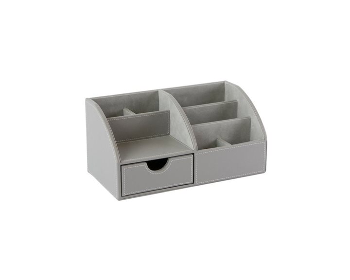 Organizer Γραφείου Osco Δέρμα Γκρι 3205