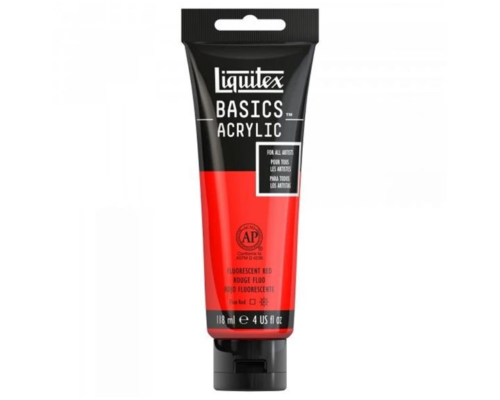 Liquitex 118 Ml Basics 983 Fluorescent Red