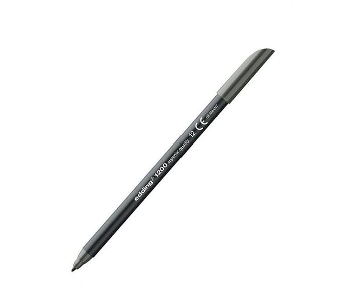 Μαρκαδόρος Edding 1200 Ανεξίτηλος Ψιλής Γραφής 0.5-1mm Γκρί
