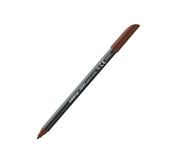 Μαρκαδόρος Edding 1200 Ανεξίτηλος Ψιλής Γραφής 0.5-1mm Σκούρο Καφέ
