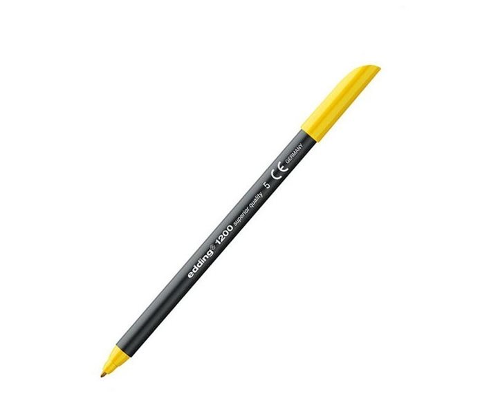 Μαρκαδόρος Edding 1200 Ανεξίτηλος Ψιλής Γραφής 0.5-1mm Κίτρινο