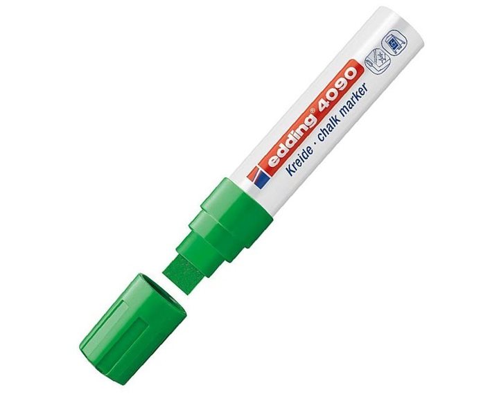 Μαρκαδόρος Edding 4090 Παραθύρων 4-15mm Τετράγωνη Μύτη 4-15mm Πράσινος