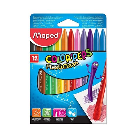 Κηρομπογιά Maped Plasti Cleen 12τεμ. 862011