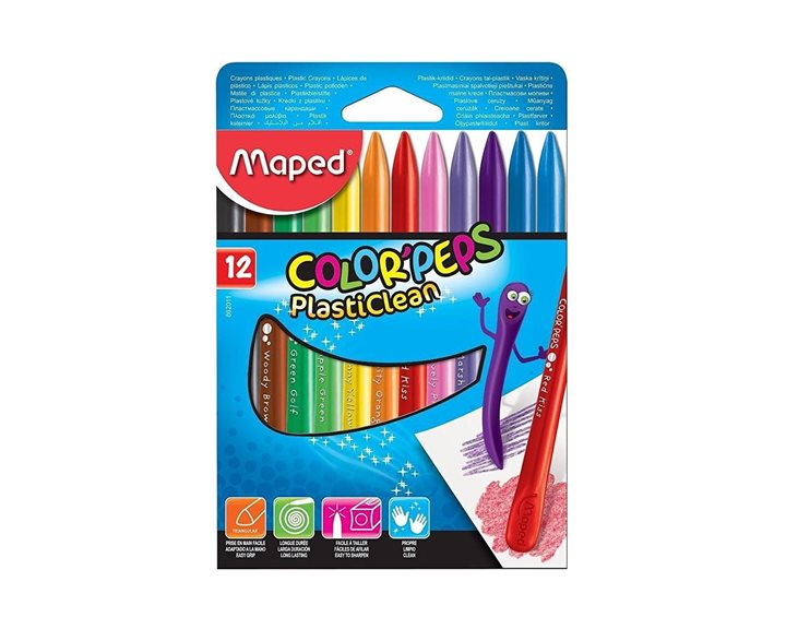 Κηρομπογιά Maped Plasti Cleen 12τεμ. 862011